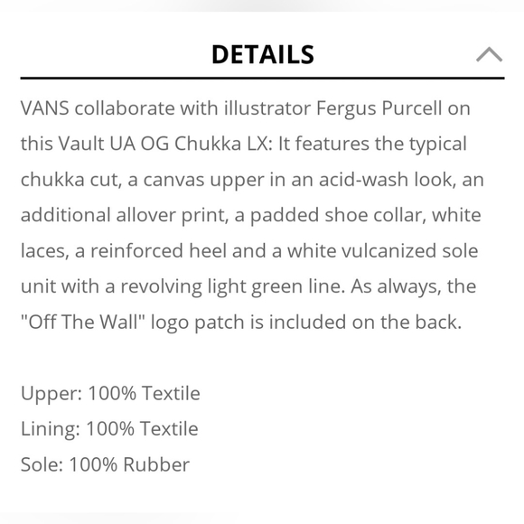 Vault by Vans X Fergus Purcell Og Chukka Lx *NWT in Box* - Picture 10 of 10